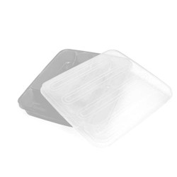 Porta Talheres com Tampa Cinza - Plasvale 