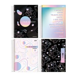 Caderno 10 Matérias Capa Dura Holográfica 25 -  Jandaia