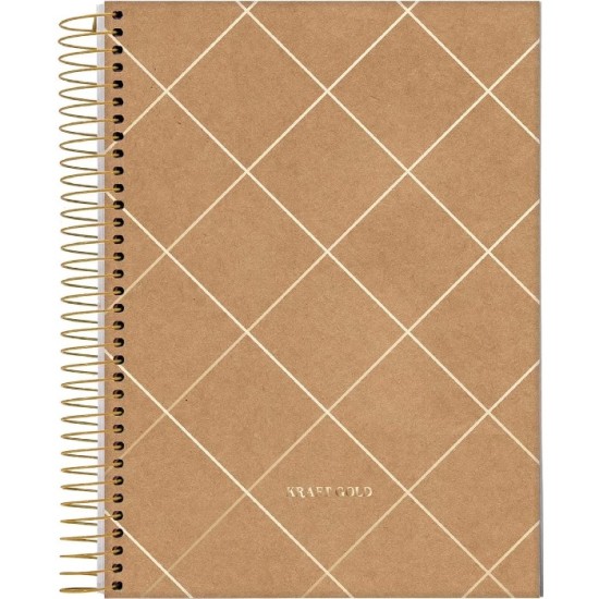 Caderno Colegial Criativo 1 Matéria Kraft Gold - Jandaia Caderno Colegial Criativo 1 Matéria Kraft Gold - Jandaia
