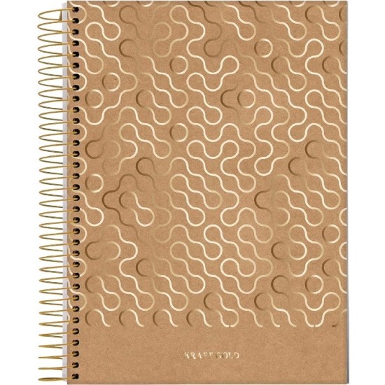 Caderno Colegial Criativo 1 Matéria Kraft Gold - Jandaia Caderno Colegial Criativo 1 Matéria Kraft Gold - Jandaia