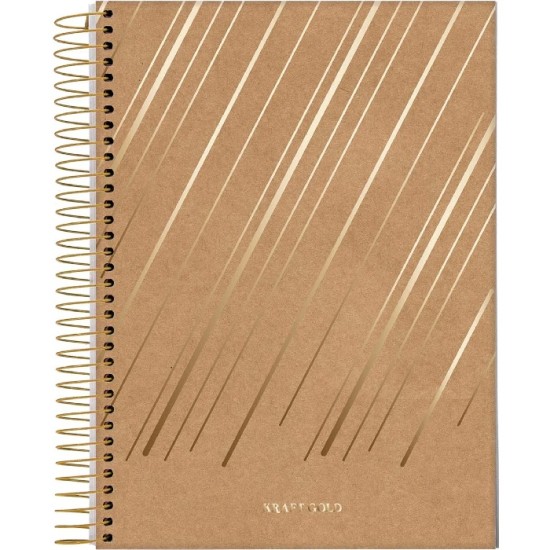 Caderno Colegial Criativo 1 Matéria Kraft Gold - Jandaia Caderno Colegial Criativo 1 Matéria Kraft Gold - Jandaia