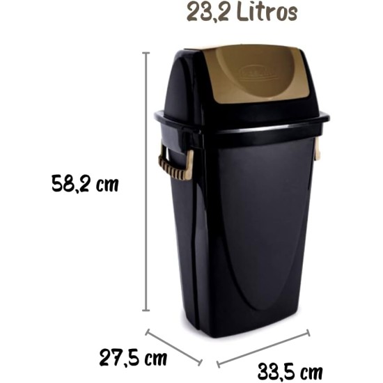 Lixeira Organizador 28L - Plasútil - Cor Preta Lixeira Organizador 28L - Plasútil - Cor Preta