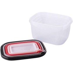 Conjunto de Potes Retangulares 5 Peças - Plasútil