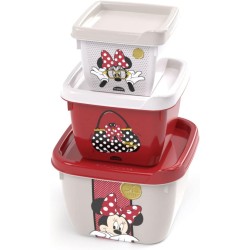 Kit com 3 Potes Plástico Minnie Conect - Plasútil 