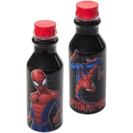 Garrafa com Tampa Homem Aranha, 500 ml - Plasútil Garrafa com Tampa Homem Aranha, 500 ml - Plasútil