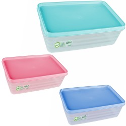 Pote de Plástico Retangular com Tampa Hermética  - 1,4L