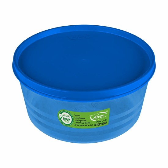 Pote Redondo Intense 1,5 Litros Azul Translucido - Alves Pote Redondo Intense 1,5 Litros Azul Translucido - Alves