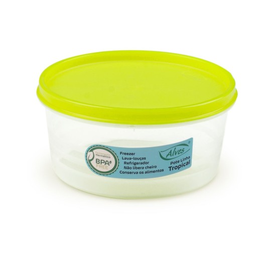 Pote Redondo Tropical 1 Litro – Fechamento Hermético Pote Redondo Tropical 1 Litro – Fechamento Hermético