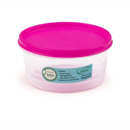 Pote Redondo Tropical 1 Litro – Fechamento Hermético Pote Redondo Tropical 1 Litro – Fechamento Hermético
