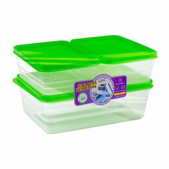 Kit 3 Potes Tropical – Organização e Conservação com Estilo Kit 3 Potes Tropical – Organização e Conservação com Estilo