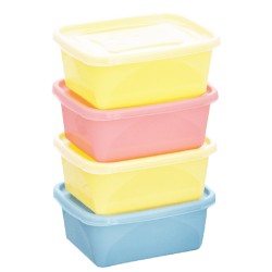 KIt de Organizador de Plástico com Tampa – 4 Peças 750ML