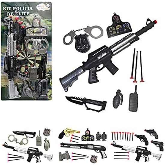 Kit Polícia de Elite com Acessórios Sortidos – 99 Toys Kit Polícia de Elite com Acessórios Sortidos – 99 Toys