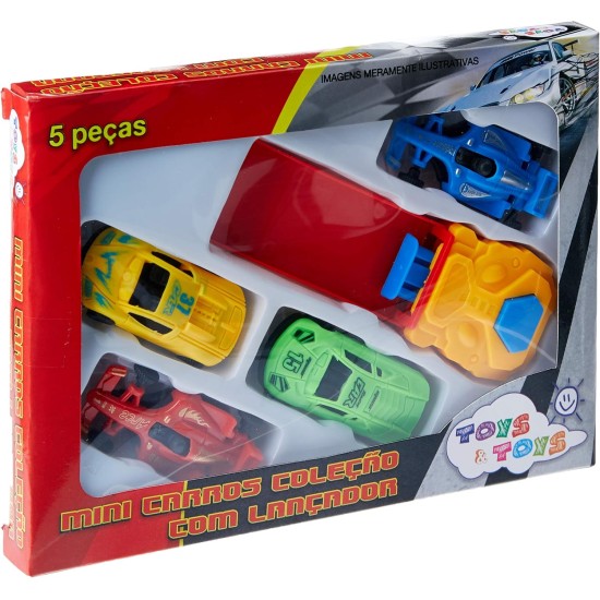 Carrinho de Miniatura com Pista e Lançador - 5 Peças Toys Toys Carrinho de Miniatura com Pista e Lançador - 5 Peças Toys Toys