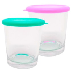 Jogo de Potes de Vidro com Tampa 360ml – 02 Peças