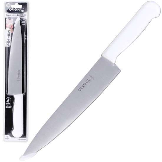Faca Peixeira de Inox 8 com Cabo Plástico Branco Premium Faca Peixeira de Inox 8 com Cabo Plástico Branco Premium