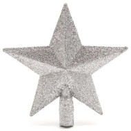Ponteira de Árvore Estrela Prata 24x22cm