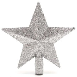 Ponteira de Árvore Estrela Prata 24x22cm