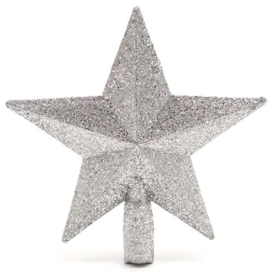 Ponteira de Árvore Estrela Prata 24x22cm