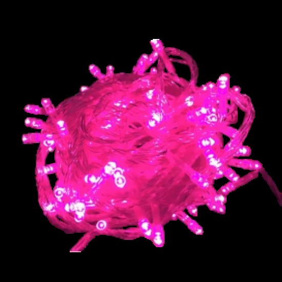 Pisca-Pisca Rosa 100 Lâmpadas Fio Transparente 9m 127V