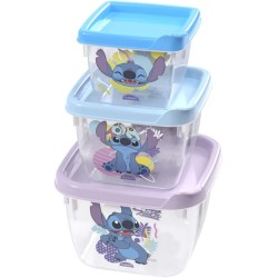 Kit 3 Potes Quadrados Stitch 750ml - Plasútil