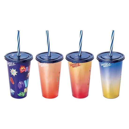 Copo Plástico Divertidamente com Canudo 500ml - Plasútil Copo Plástico Divertidamente com Canudo 500ml - Plasútil