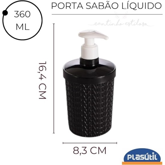 Porta Sabonete Líquido Trama B4 - Plasutil Porta Sabonete Líquido Trama B4 - Plasutil