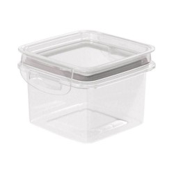 Pote de Plástico Hermético Quadrado 380ml com Tampa - Plasútil