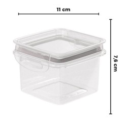 Pote de Plástico Hermético Quadrado 380ml com Tampa - Plasútil