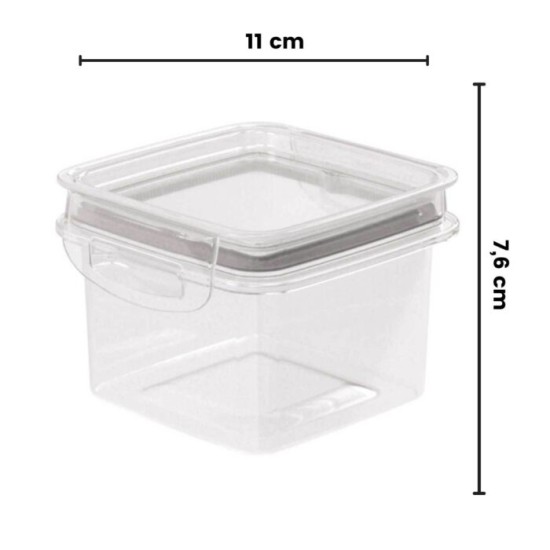 Pote de Plástico Hermético Quadrado 380ml com Tampa - Plasútil Pote de Plástico Hermético Quadrado 380ml com Tampa - Plasútil
