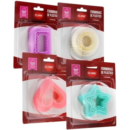 Mini Forminhas de Plástico 3 Peças Mini Forminhas de Plástico 3 Peças