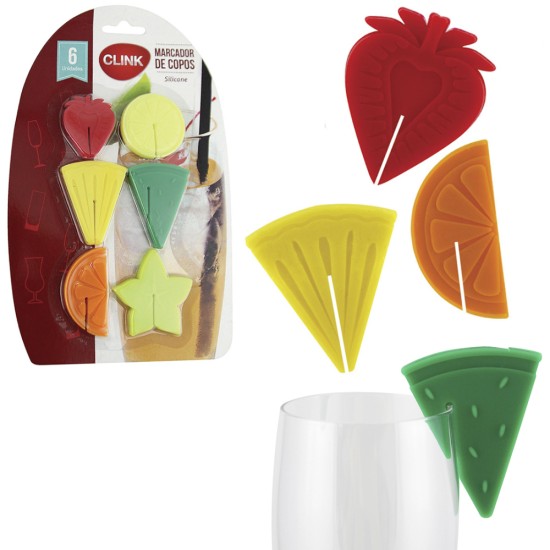 Marcador de Silicone Sortidos - 6 Peças na Cartela Marcador de Silicone Sortidos - 6 Peças na Cartela