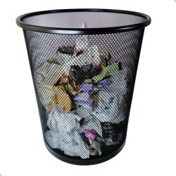 Lixeira Aramada para Casa e Escritório de Metal Preta
