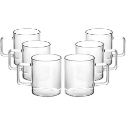 Conjunto 6 Peças de Xícaras de Vidro 220ml 