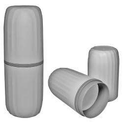 Porta Objeto Redondo Bipartido com Tampa em Plástico - 20x6cm