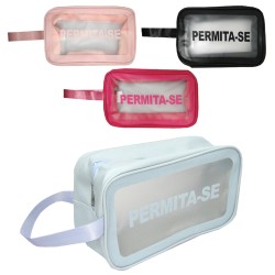 Necessaire Feminina Permita-se com Alça e Zíper 