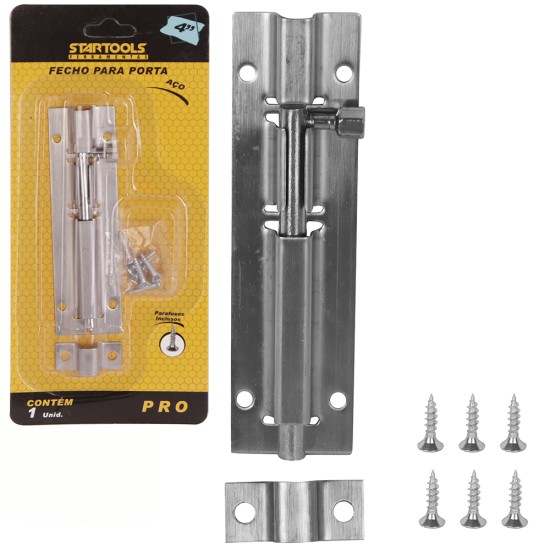 Fecho de Aço para Porta Pro 4" - 10x2,8cm Fecho de Aço para Porta Pro 4" - 10x2,8cm