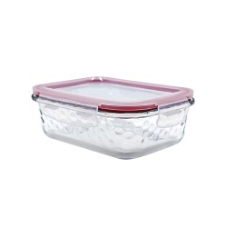 Pote de Vidro Hermético Honey Retangular Vermelho 1.4L