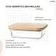 Pote Hermético com Tampa de Bambu Retangular 420ml - Lehaví Pote Hermético com Tampa de Bambu Retangular 420ml - Lehaví