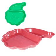 Prato de Plástico Cabeça Papai Noel 19x18cm - Sortido