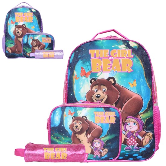 Kit Mochila Infantil - The Girls and Bear Kit Mochila Infantil - The Girls and Bear