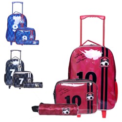 Kit Mochila Infantill com Carrinho - Futebol