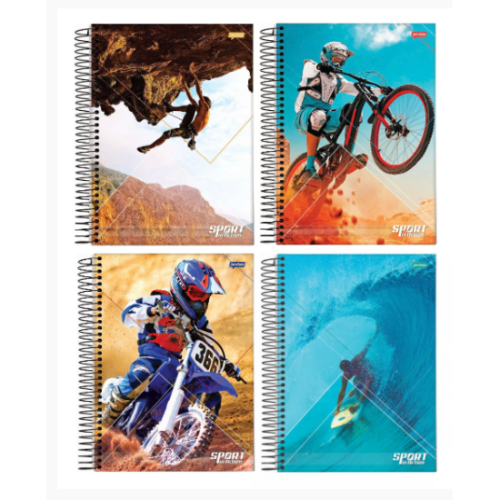 Caderno Capa Dura Sport 80 Folhas - Jandaia Caderno Capa Dura Sport 80 Folhas - Jandaia