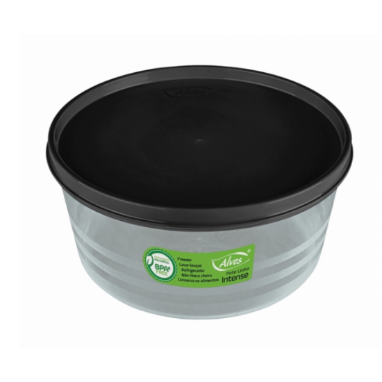 Pote Redondo Intense 1,5 Litros Cor Preto Fumê - Alves Pote Redondo Intense 1,5 Litros Cor Preto Fumê - Alves