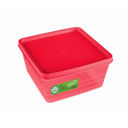 Pote Quadrado Intense 1 Litro Vermelho Translúcido - Alves
