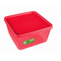 Pote Quadrado Intense 1,5 Litros Vermelho Translúcido - Alves