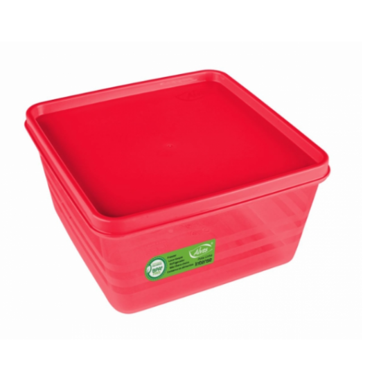 Pote Quadrado Intense 1,5 Litros Vermelho Translúcido - Alves