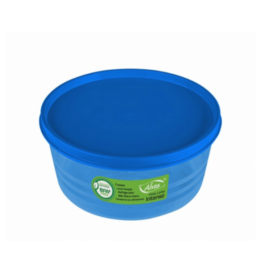 Pote Redondo Intense 1 Litro Azul Translúcido - Alves Pote Redondo Intense 1 Litro Azul Translúcido - Alves
