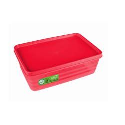 Pote Retangular Intense 1,4 Litros Vermelho Translúcido - Alves