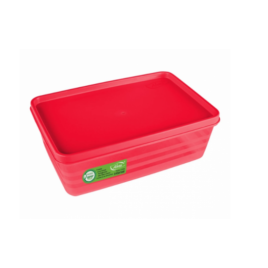 Pote Retangular Intense 1,4 Litros Vermelho Translúcido - Alves