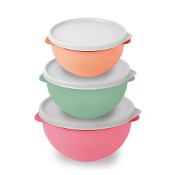 Kit 3 Potes Redondos De Plástico Cores Sortidas